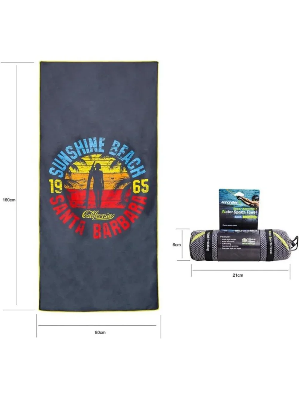 Quick Dry Microfiber Travel Towels Set - Super Absorbent, Lightweight & Compact